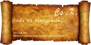 Csáki Kunigunda névjegykártya